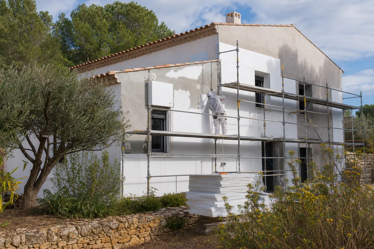 Ravalement avec isolation thermique extérieure (Hérault)